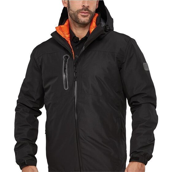 MACSEIS Jacke Performer 3 in 1, Daune, wasserdicht, schwarz-orange